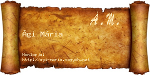 Ági Mária névjegykártya